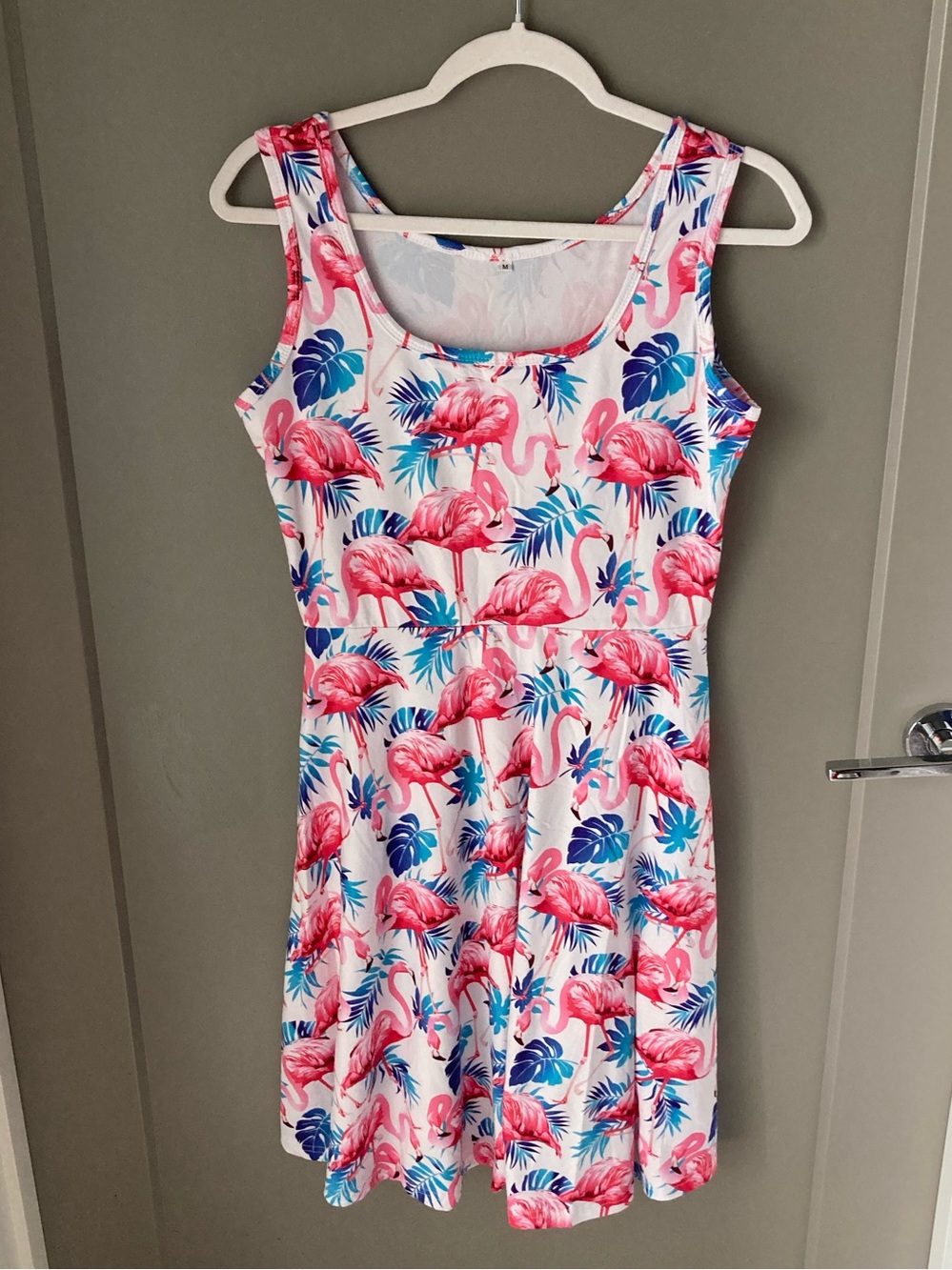 Pink Flamingo Print Tank Dress - Women's Summer Dress